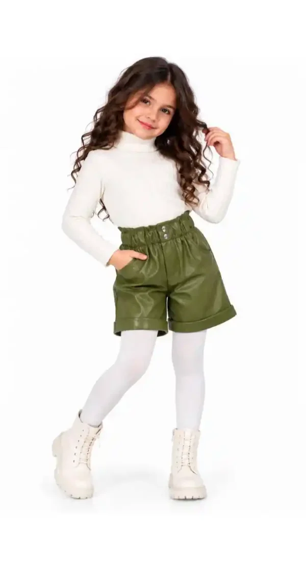 Girls' leather shorts
