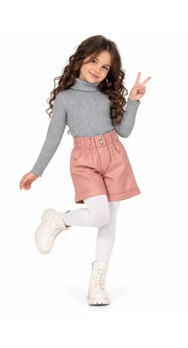 Girls' leather shorts