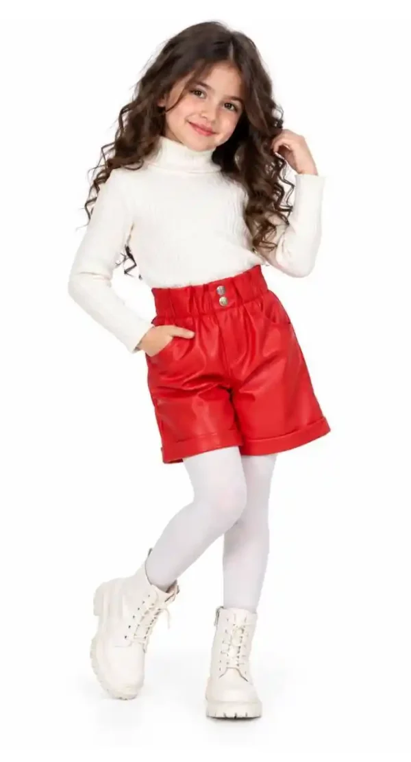 Girls' leather shorts