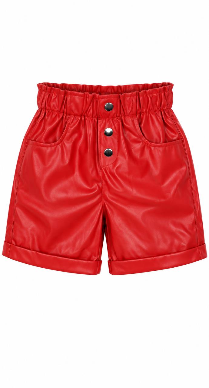 Girls' leather shorts