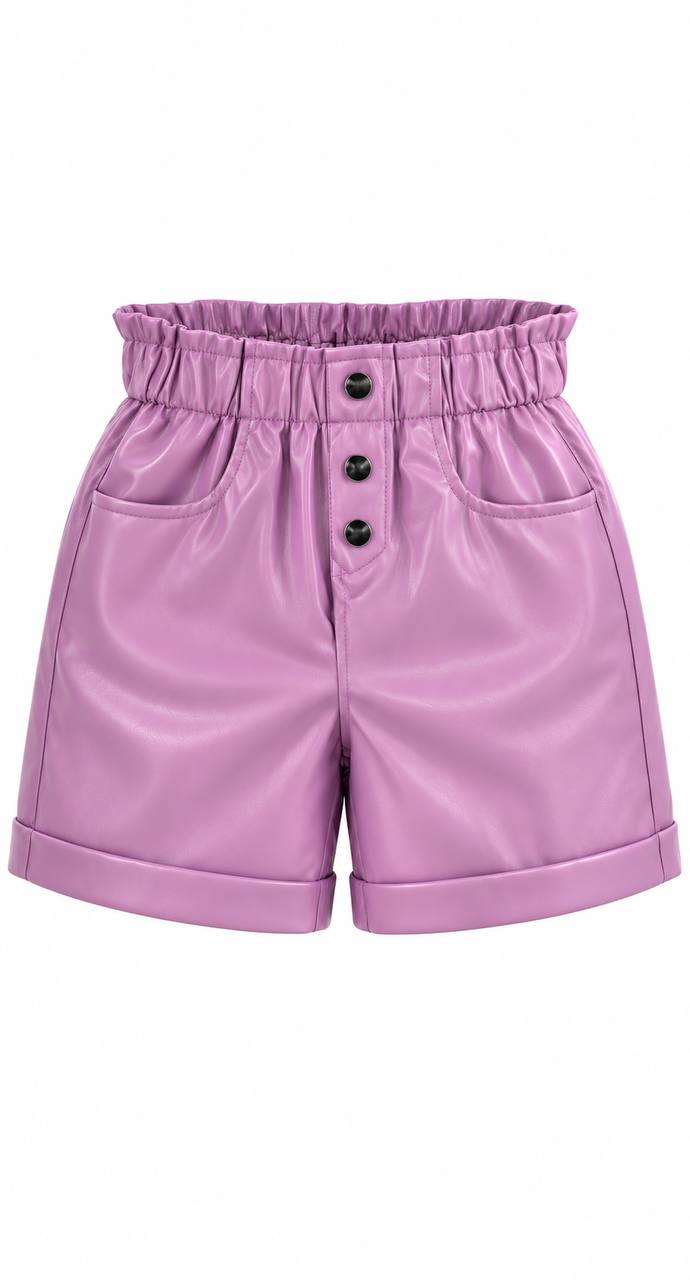 Girls' leather shorts