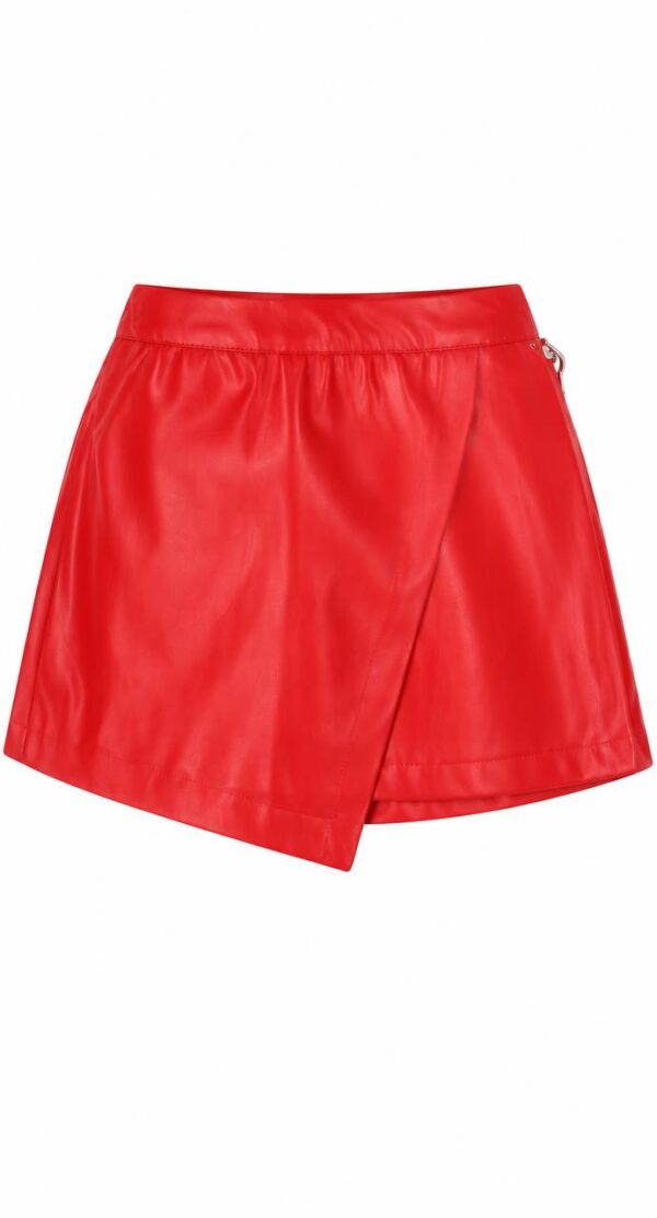 Girls' faux leather skort