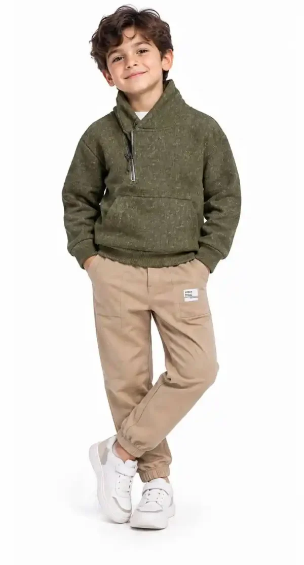 Boys' mottled Melton sweatshirt