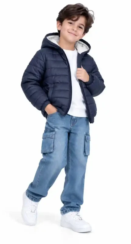 Boys' "Parachute" jacket with fur lining