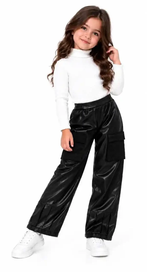 Girls' leather trousers