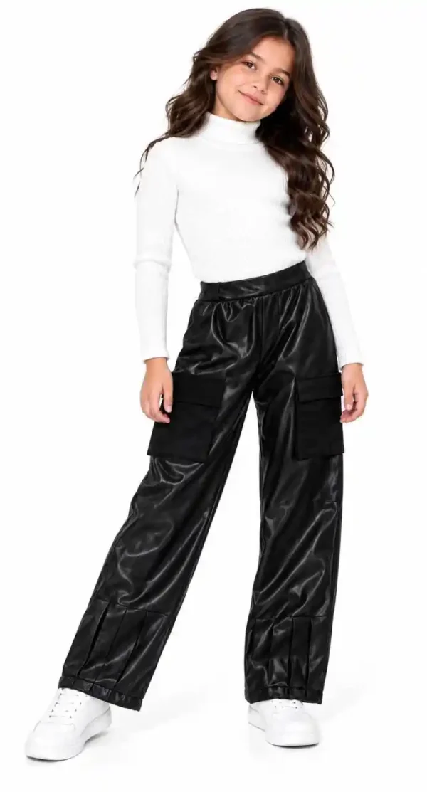 Girls' leather trousers